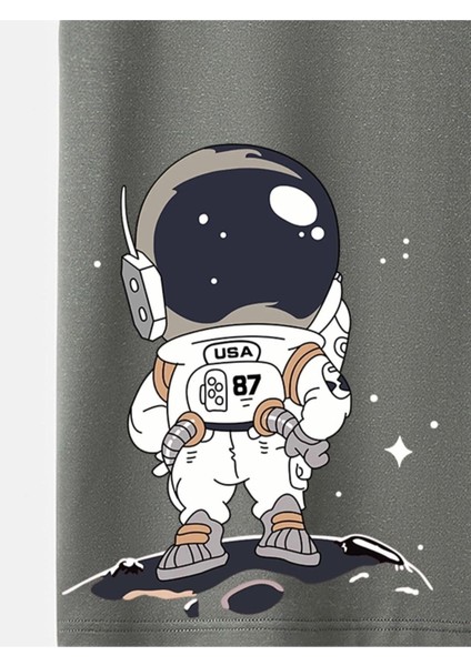 Interstellar Travel Baskılı Oversize Antrasit Çocuk T-Shirt fırsatları