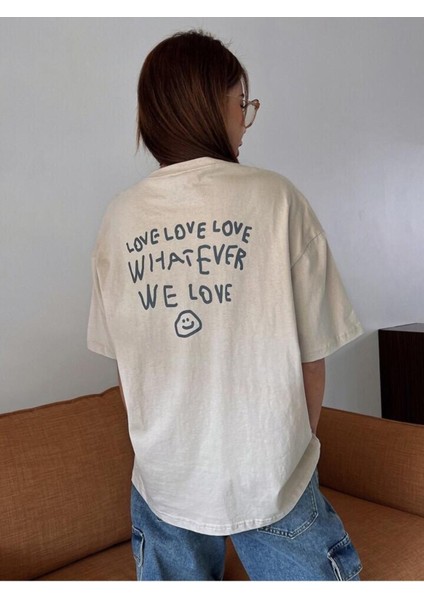 Unisex Büyük Beden Tasarım Baskılı Oversize T-Shirt