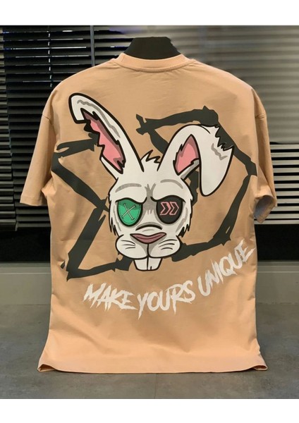 Make Yours Unique Baskılı Oversize Unisex Pamuk T-Shirt
