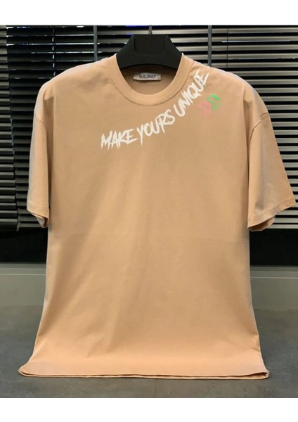 Make Yours Unique Baskılı Oversize Unisex Pamuk T-Shirt fiyatları