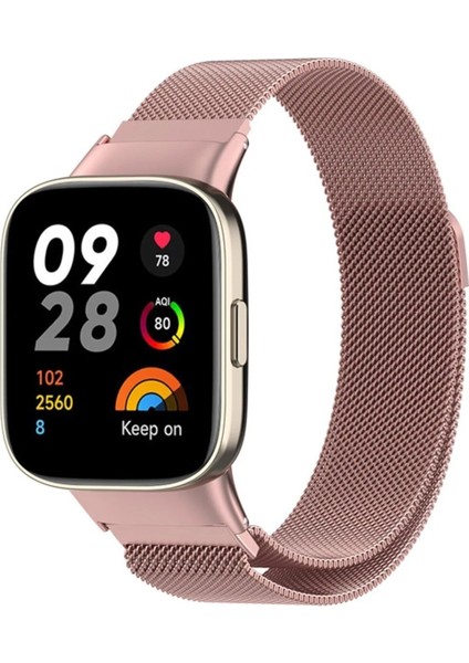 Xiaomi Redmi Watch 3 Metal Mıknatıslı Kordon - Rose - LORCE3651-6196