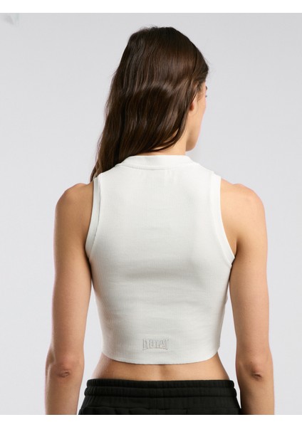 Ever Relaxed Rib Beyaz Kadın Thick-Strapped Atlet modelleri