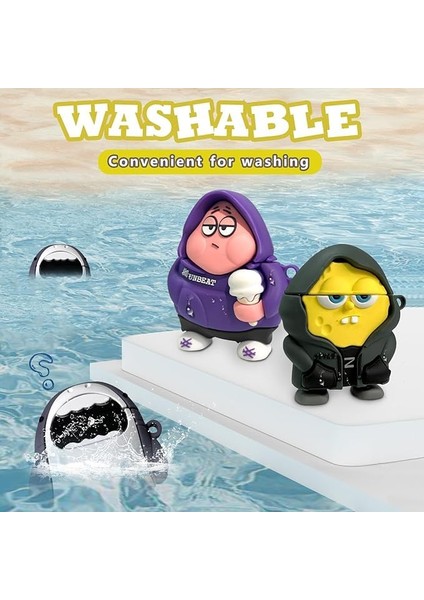 Airpods 4.nesil ile Uyumlu Kılıf Karikatür SüngerBob Figürlü Tasarım Sevimli Figürlü Silikon Kılıf fırsatları