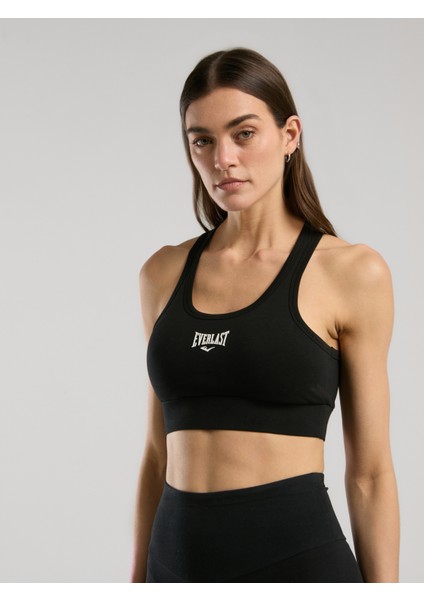 Ever Essentials Siyah Kadın Pamuk Sporcu Sütyeni