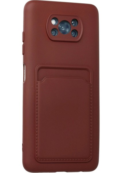 Xiaomi Pocophone X3 Kılıf Kelvin Kartvizitli Silikon - Bordo - LORCE9977-1461 fiyatları