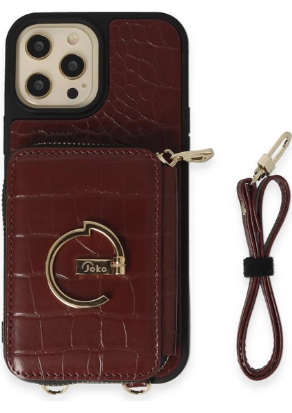 iPhone 14 Pro Max Kılıf Ermes Kapak - Bordo - LORCE1297-7866 fiyatları