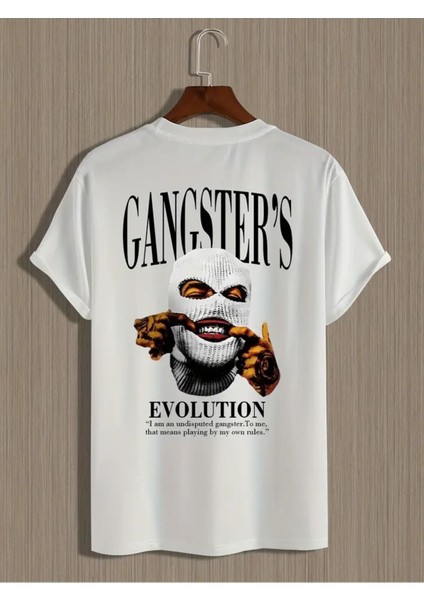 Unisex Gangsters Baskılı Oversize %100 Pamuk T-Shirt fiyatları