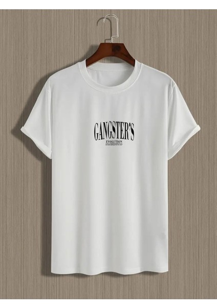Unisex Gangsters Baskılı Oversize %100 Pamuk T-Shirt modelleri