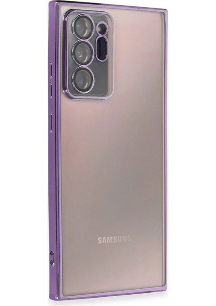 Samsung Galaxy Note 20 Ultra Kılıf Lensli Silikon - Mor - LORCE5101-8343