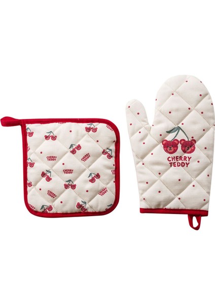 Renkli Kiraz Baskılı Fırın Eldiveni ve Tutaç, Şık ve Dayanıklı Mutfak Gereçleri indirimleri