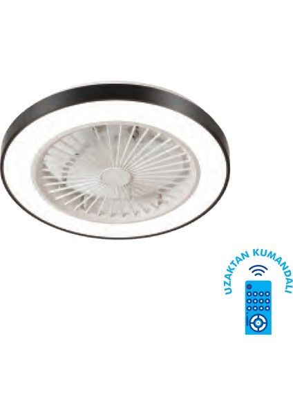 -KCF297-15 Watt Ledli Dekoratif Tavan Vantilatörü Siyah Ferrg fiyatları