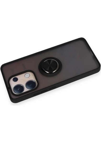 Xiaomi Redmi Note 13 4g Kılıf Montreal Yüzüklü Silikon Kapak - Siyah Ferrg modelleri