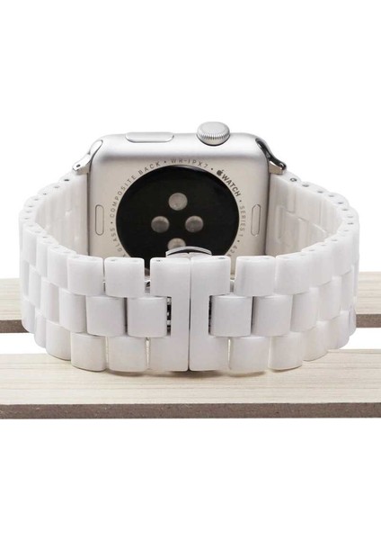 Watch Ultra 49MM Kordon Uyumlu Krd-15 Metal Strap Kayış Mtsc - Beyaz