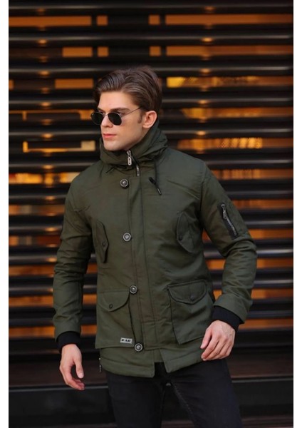 Regular Fit Su ve Soğuğa Dayanıklı Kürklü Kapüşonlu Çocuk Parka Kaban--Siyah-- fiyatları
