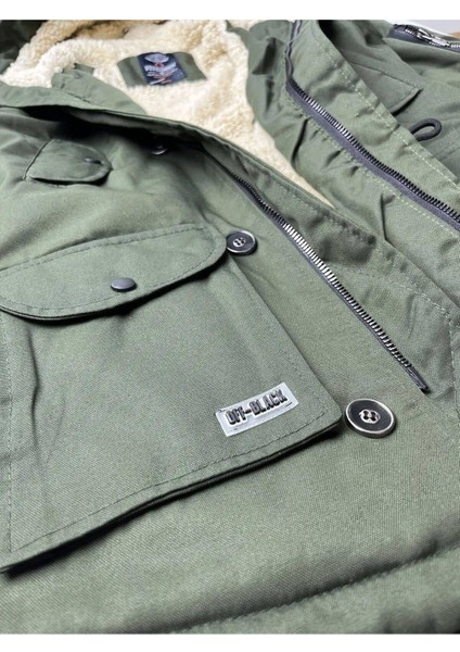 Regular Fit Su ve Soğuğa Dayanıklı Kürklü Kapüşonlu Çocuk Parka Kaban--Siyah-- fırsatları