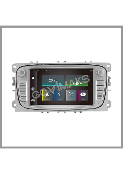 GOVİMAKS FORD CONNECT-MONDEO-FOCUS OVAL GRİ 2 GB RAM 32 GB HAFIZA ANDROID MULTIMEDIA TEYP