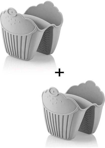 2'li Yanmaz Silikon Fırın Eldiven ve Tencere Tava Tutacağı Seti