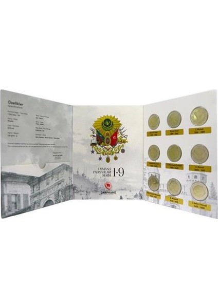 Agakulche Osmanlı Padişahları Bimetal 9'lu para seti
