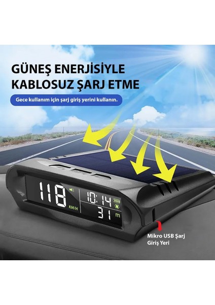 Evrensel Gps Hız Göstergesi Araç Güneş Enerjili Hız Ölçer S98 Hud Ekranı indirimleri