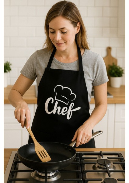 Su Geçirmez Mutfak Önlüğü, Şık ve Kullanışlı Siyah Renkli Chef Tasarımı fiyatları