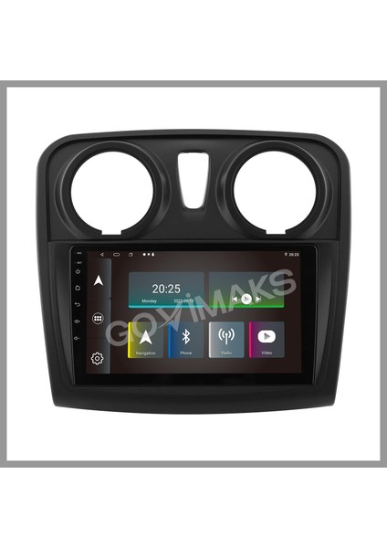 GOVİMAKS DACIA SANDERO 2013-2021 UYUMLU 2 GB RAM 32 GB HAFIZA ANDROID MULTIMEDIA TEYP