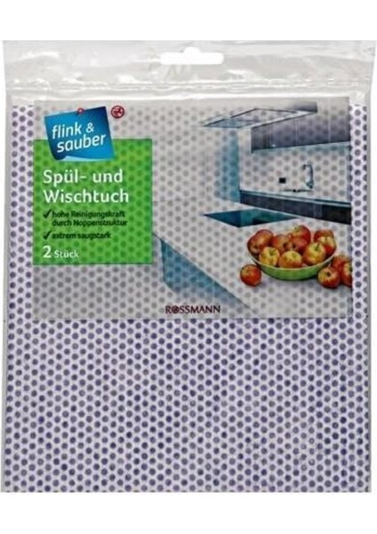 Gri Renkli Mutfak Bezi Sil ve Durula 2'li Set