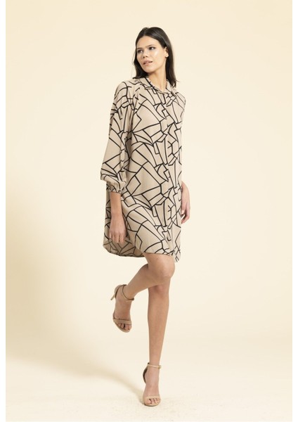 Mimoza Regular Fit Uzun Kollu Tunik Gömlek Bej