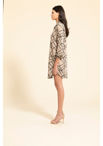 Mimoza Regular Fit Uzun Kollu Tunik Gömlek Bej indirimleri