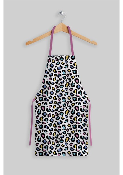 Renkli Leopar Desenli Mutfak Önlüğü, Şık ve Fonksiyonel Tasarım