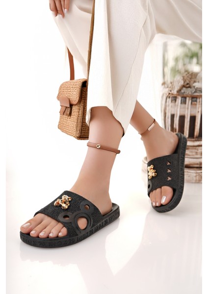 Kadın Terlik Siyah Kaydırmaz Su Geçirmez Şık Ev Dışarı Plaj Yazlık Günlük Terlik fiyatları