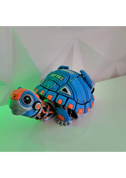 Oynar Eklemli Robot Kaplumbağa Figürü – 3D Baskı – Renkli ve Hareketli Oyuncak Tasarım