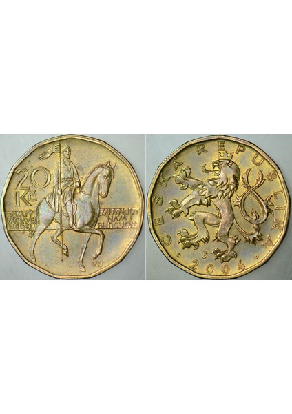Çekya 20 Koruna 2004 Çilaltı Kondisyon.