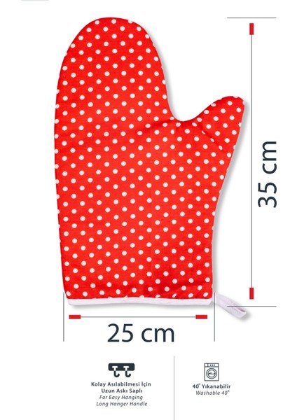 Kırmızı 2'li Tencere ve Fırın Eldiveni, 220°C Isıya Dayanıklı, Mutfak Pişirme Ekipmanı fiyatları