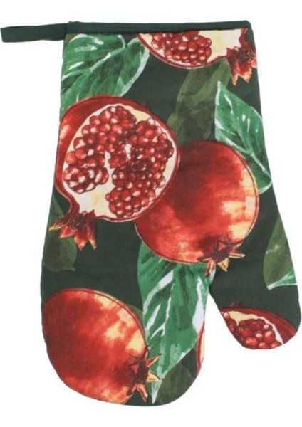 Nar Desenli Premium Fırın Eldiveni, 2 Parça, Yeşil, Şık ve Kullanışlı Hediye Seçeneği fiyatları