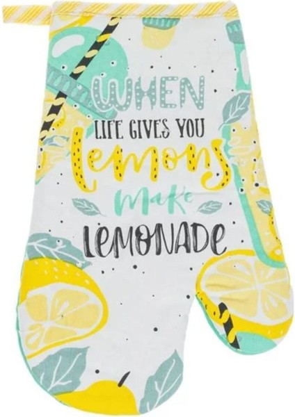 Canlı Sarı Limon Desenli Fırın Eldiveni ve Tutacak Seti, 2 Parça, Şık Mutfak Hediye modelleri