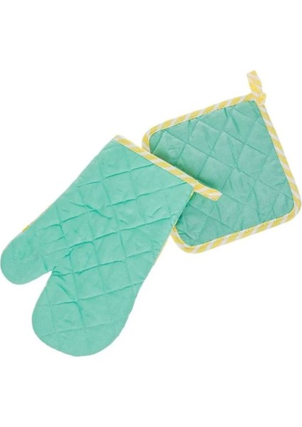 Canlı Sarı Limon Desenli Fırın Eldiveni ve Tutacak Seti, 2 Parça, Şık Mutfak Hediye fırsatları