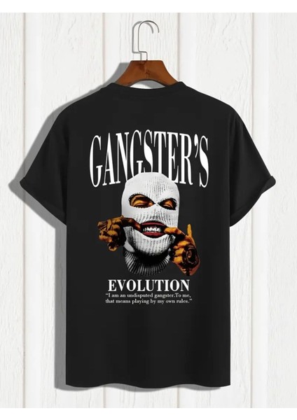 Unisex Gangsters Baskılı Oversize %100 Pamuk T-Shirt fiyatları