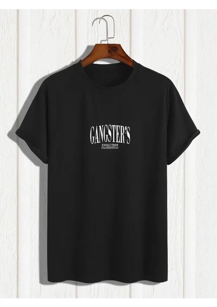 Unisex Gangsters Baskılı Oversize %100 Pamuk T-Shirt modelleri