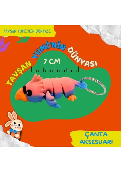Çanta Aksesuarı Papağan - Hareketli Oyuncak 7 cm -Anahtarlık Gökkuşağı Renkli, Eğlenceli Oyuncak Anahtarlık V fiyatları