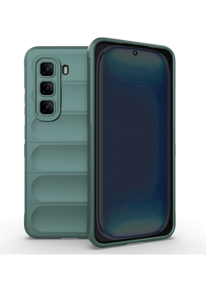 Infinix Hot 50 Pro 4g Kılıf Esnek Tpu Oyuklu Arka Yüzey Tasarımlı Mtsc Etnik Silikon Kapak - Koyu Ye