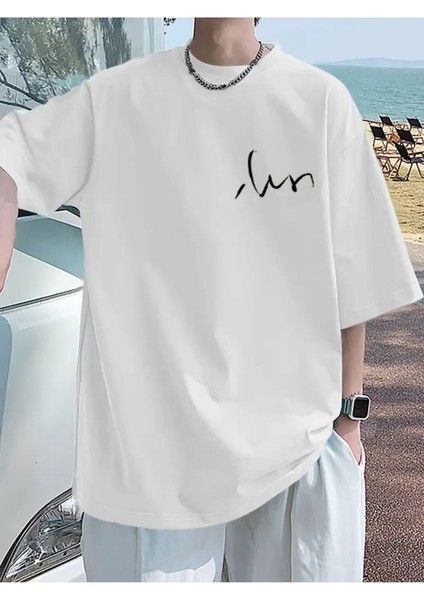 Unisex Güneş Baskılı Oversize %100 Pamuk T-Shirt fiyatları