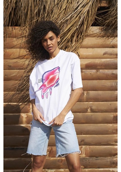 Ungrateful Baskılı Pamuk Oversize Bisiklet Yaka T-Shirt fiyatları