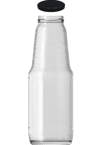 3 Adet 1 Litre Şeffaf Sürahi Süt, Ayran, Su, Limonata, Meşrubat Şişesi Metal Siyah Kapaklı Cam Şişe fiyatları