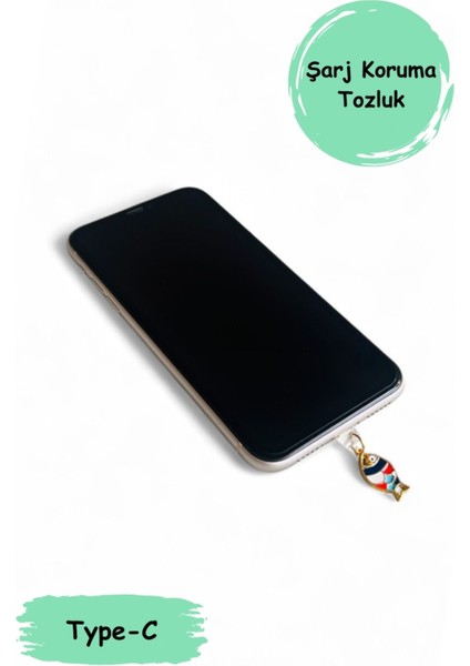 Type-C Silikon Figürlü Telefon Şarj Portu /toz Tıpası /toz Tıkacı/ Charm/balık