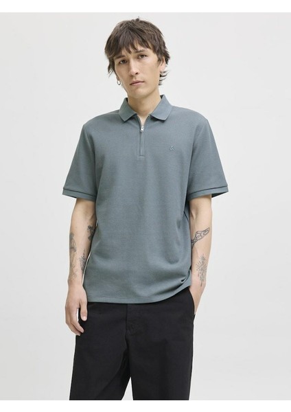 Jack Jones Austın Zıp Fermuarlı Polo Yaka Erkek Tişört 12279177