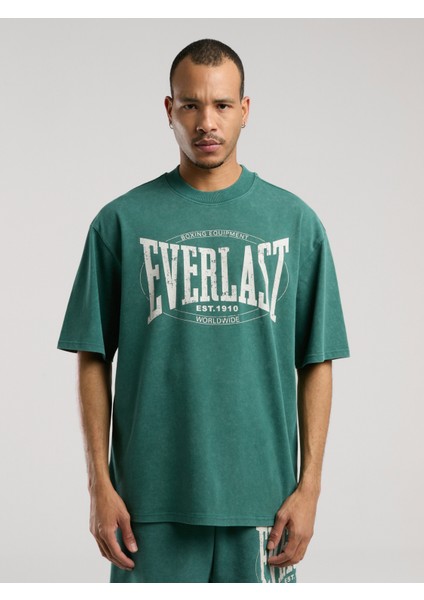 Authentic Boxing Oversize Koyu Yeşil Erkek Tişört
