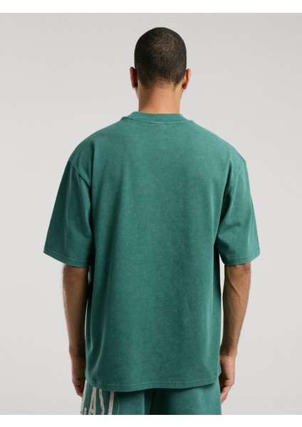 Authentic Boxing Oversize Koyu Yeşil Erkek Tişört indirimleri