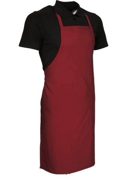 Askılı Mutfak ve Temizlik Önlüğü, Unisex, Şık ve Konforlu Bordo Renk