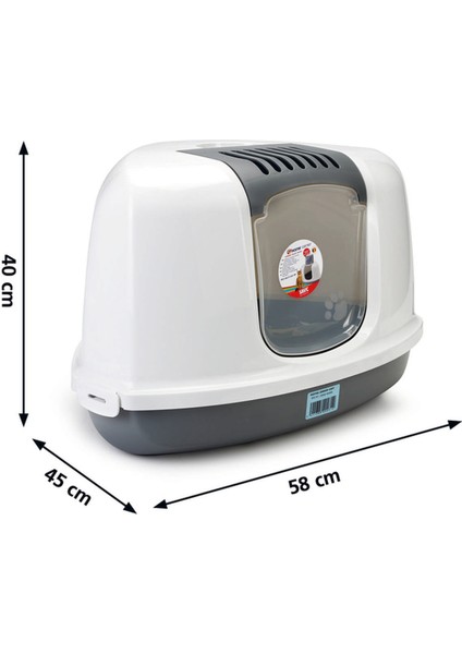 Kapalı Köşe Kedi Tuvaleti, Koku Filtreli, Gri Beyaz, 58X45X40CM Arbkd modelleri