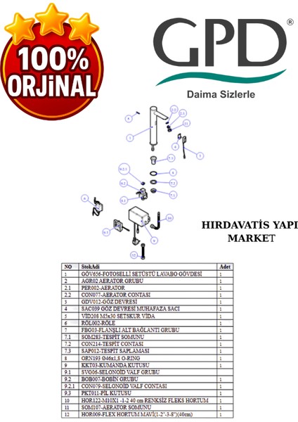 FLB07-2 Fotoselli Lavabo Bataryası (Tek Su Girişli) indirimleri